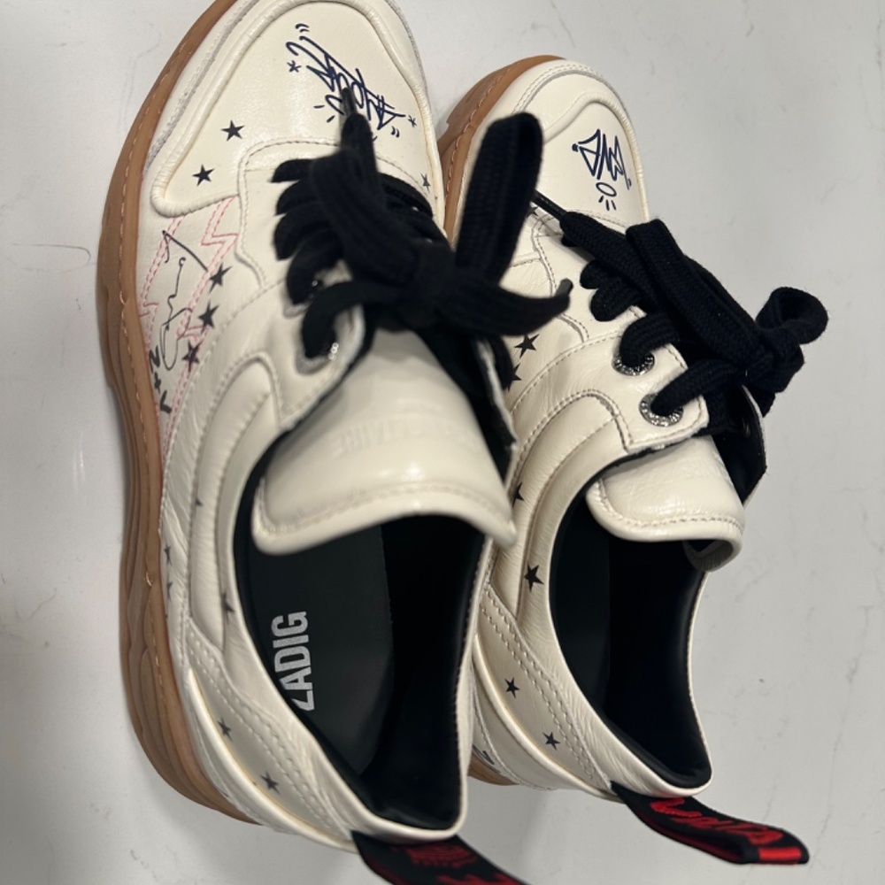 Zadig and Voltaire Blaze Crush Serigraphy Lace Up Sneakers *BRAND NEW* - Picture 11 of 14